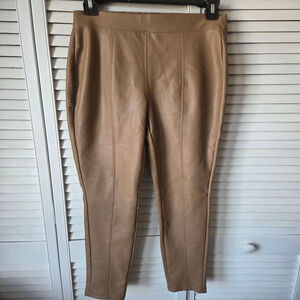 Women's Ci Sono Brown Faux Leather Leggings M